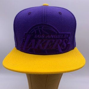 Los Angeles Lakers Mitchell & Ness SnapBack Hat Purple & Yellow